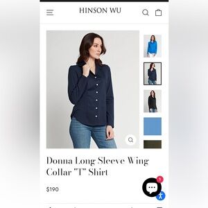 Hinson Wu Donna Wing  Collar “t” shirt- worn maybe 3 times -retail 190 now‎